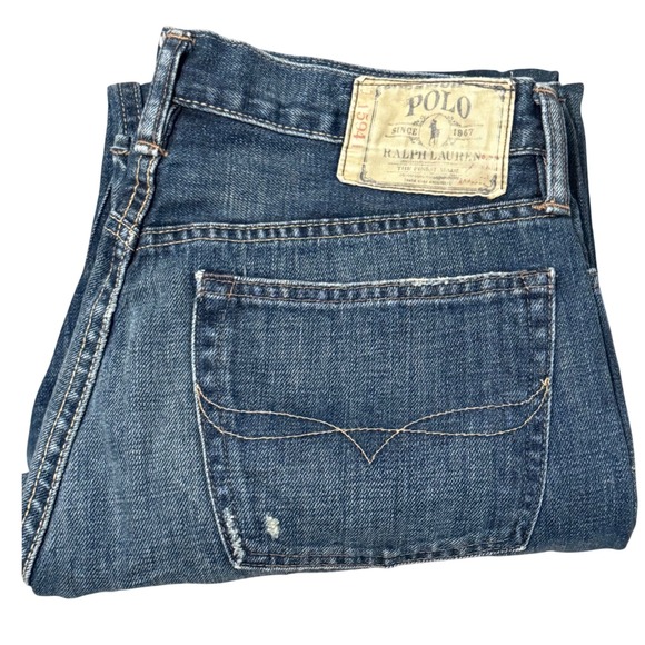 Vintage Polo Ralph Lauren Men Jeans W32 L30 Blue Denim Straight‎ Fit